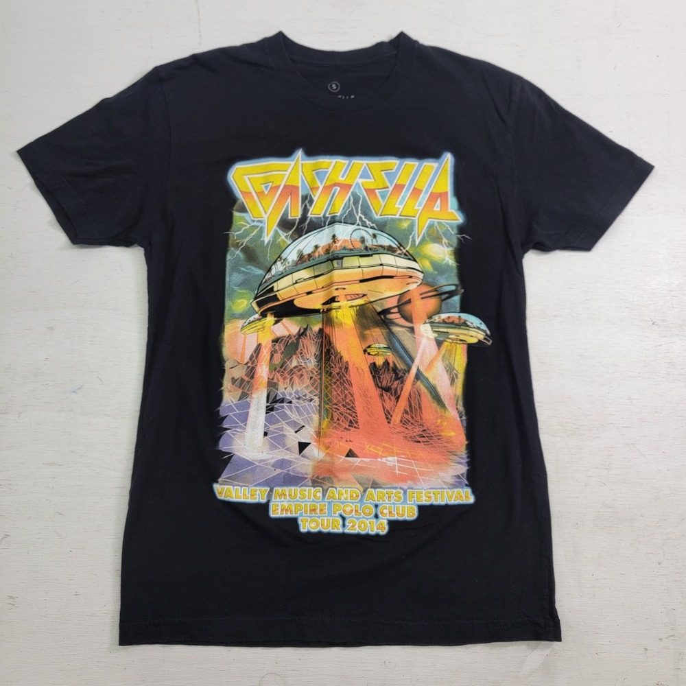 2014 Coachella Music Festival Official Full Line-Up T‎ Shirt Small Invader Sz S